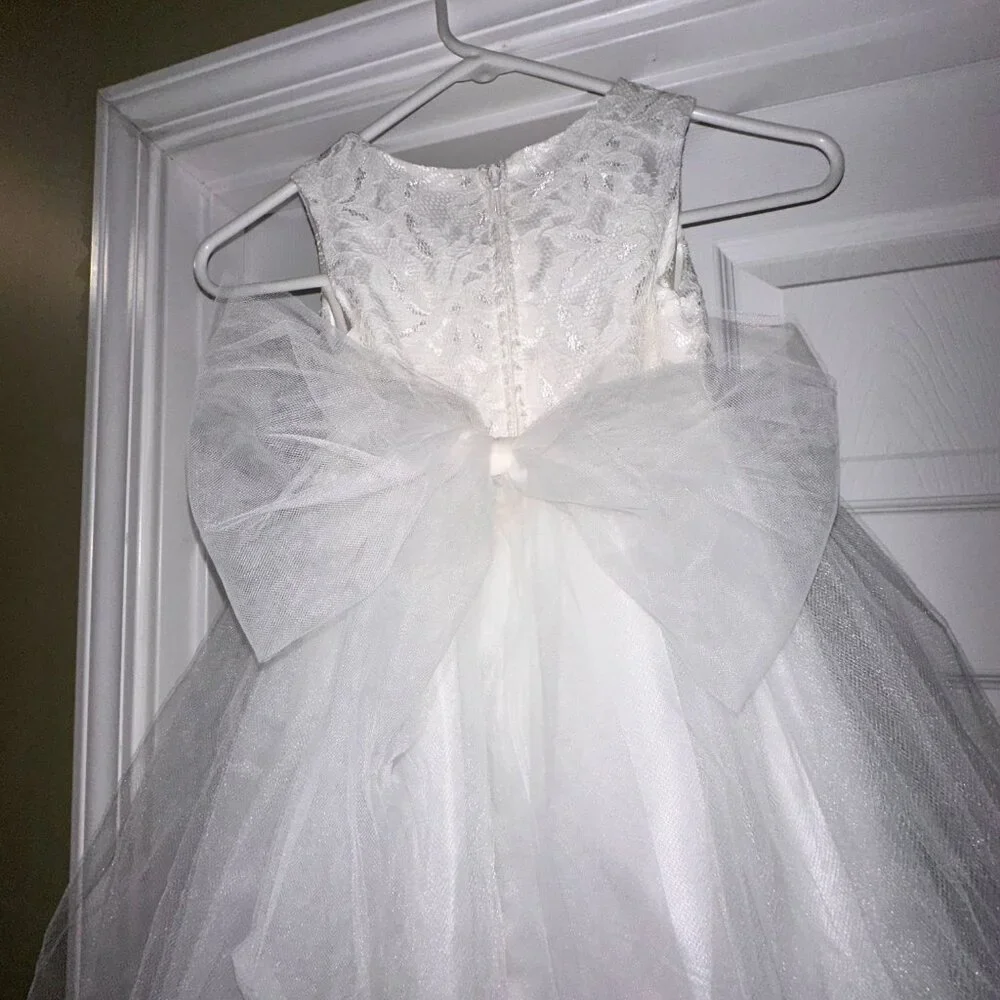 Flower Girl Dress Lace Tulle Pageant Baptism Wedding Sz 5/6 KID'S DREAM NWOT
